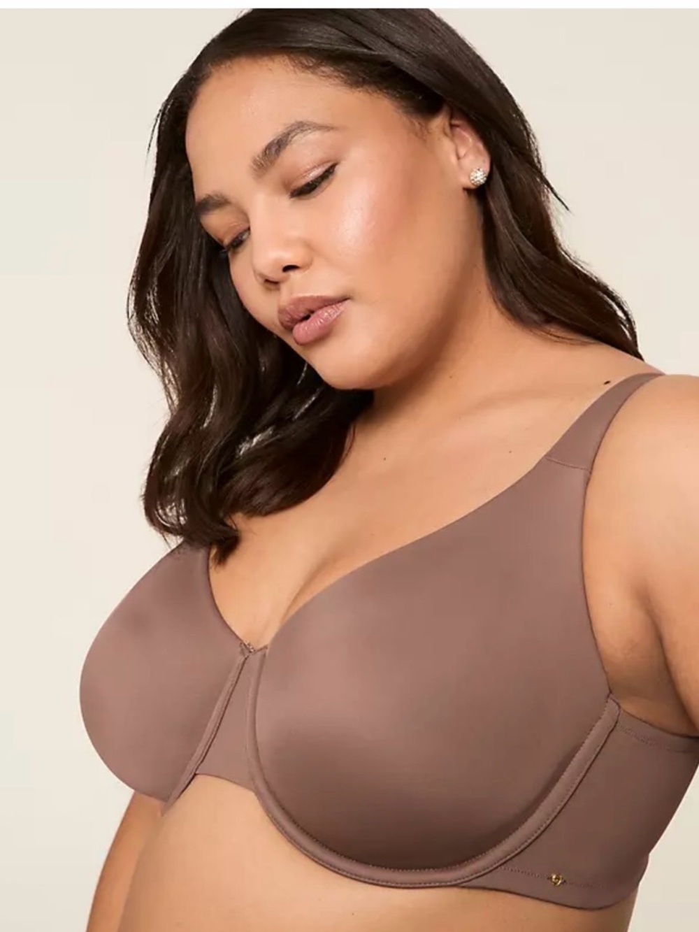 Cacique Intimates Tan Plus Size Balconette Smooth Lift Comfort T-Shirt Bra 46DD
